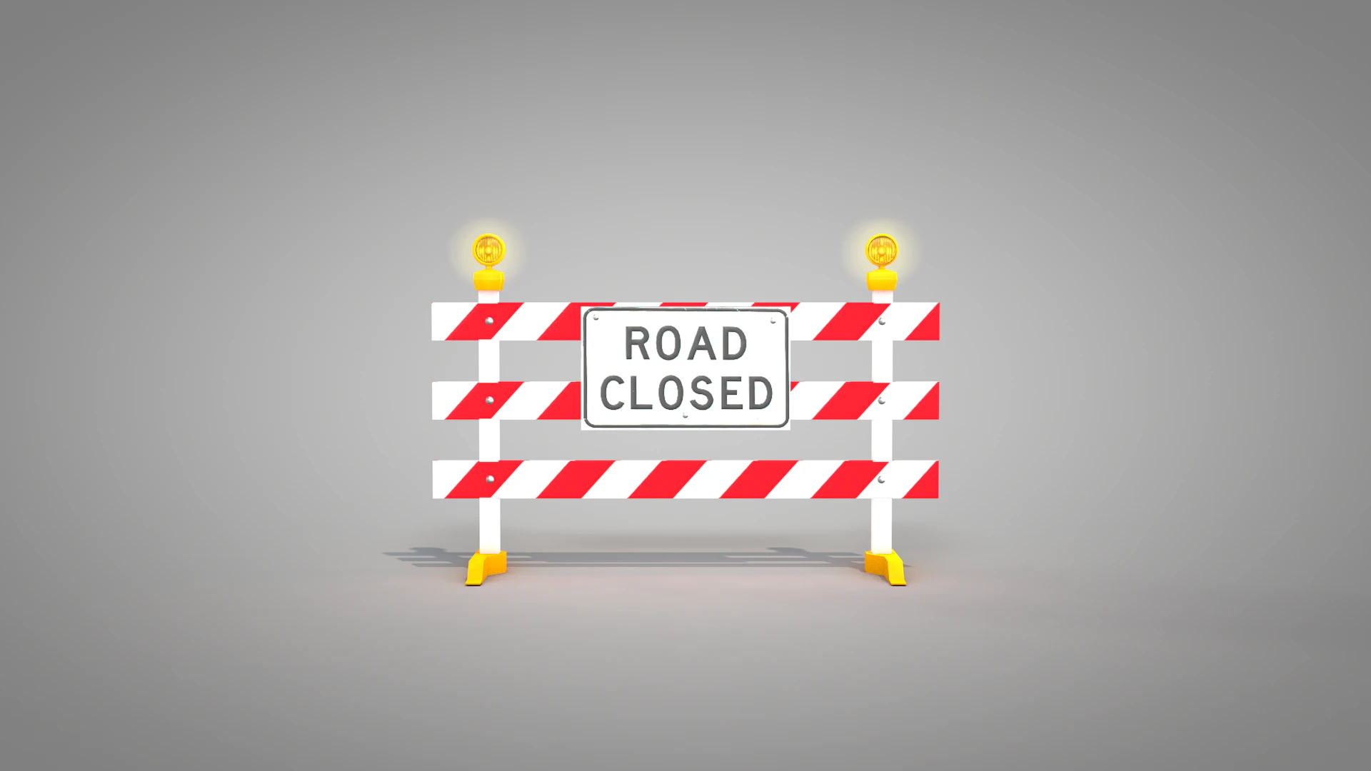 Traffic Road Close 3D Model .c4d .max .obj .3ds .fbx .stl .blend