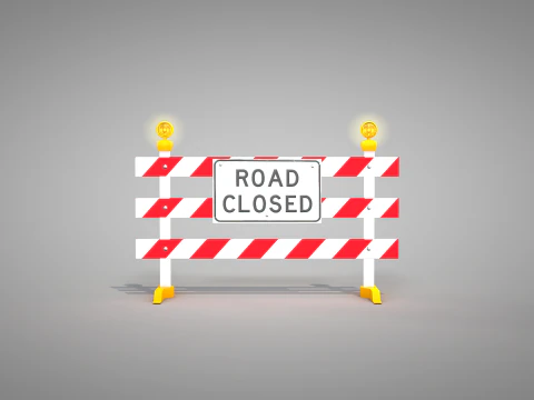 Trafik Yolu Kapatma 3D Model