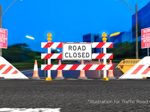 Traffic Road Close 3D Model