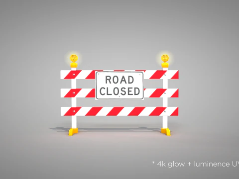 Traffic Road Close 3D Model