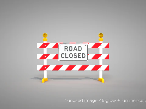 Traffic Road Close 3D Model