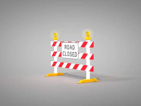Traffic Road Close 3D Model