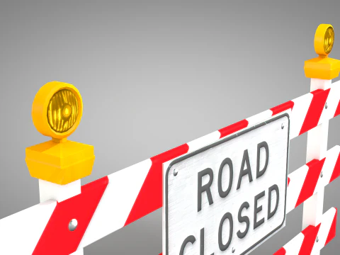 Traffic Road Close 3D Model