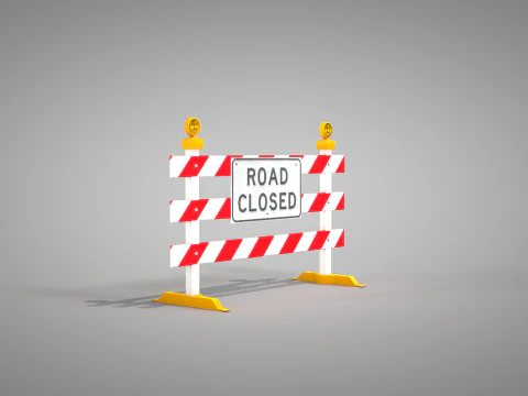 Traffic Road Close 3D Model