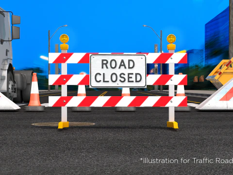Traffic Road Close 3D Model