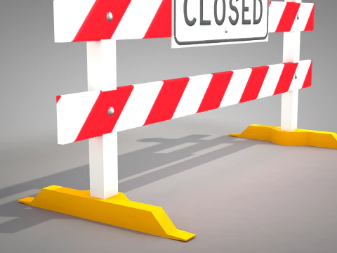 Traffic Road Close 3D Model