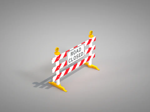 Traffic Road Close 3D Model