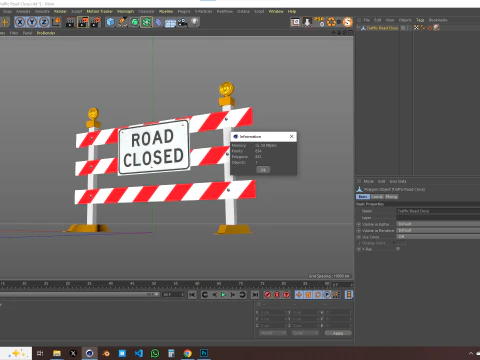 Traffic Road Close 3D Model