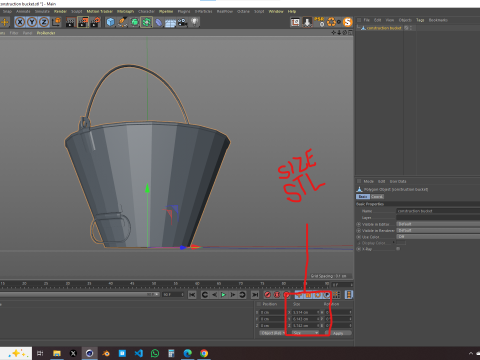 Construction Bucket 3D Модель