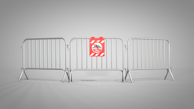 Barrier Temporary Fencing Modelo 3D .c4d .max .obj .3ds .fbx .stl .blend