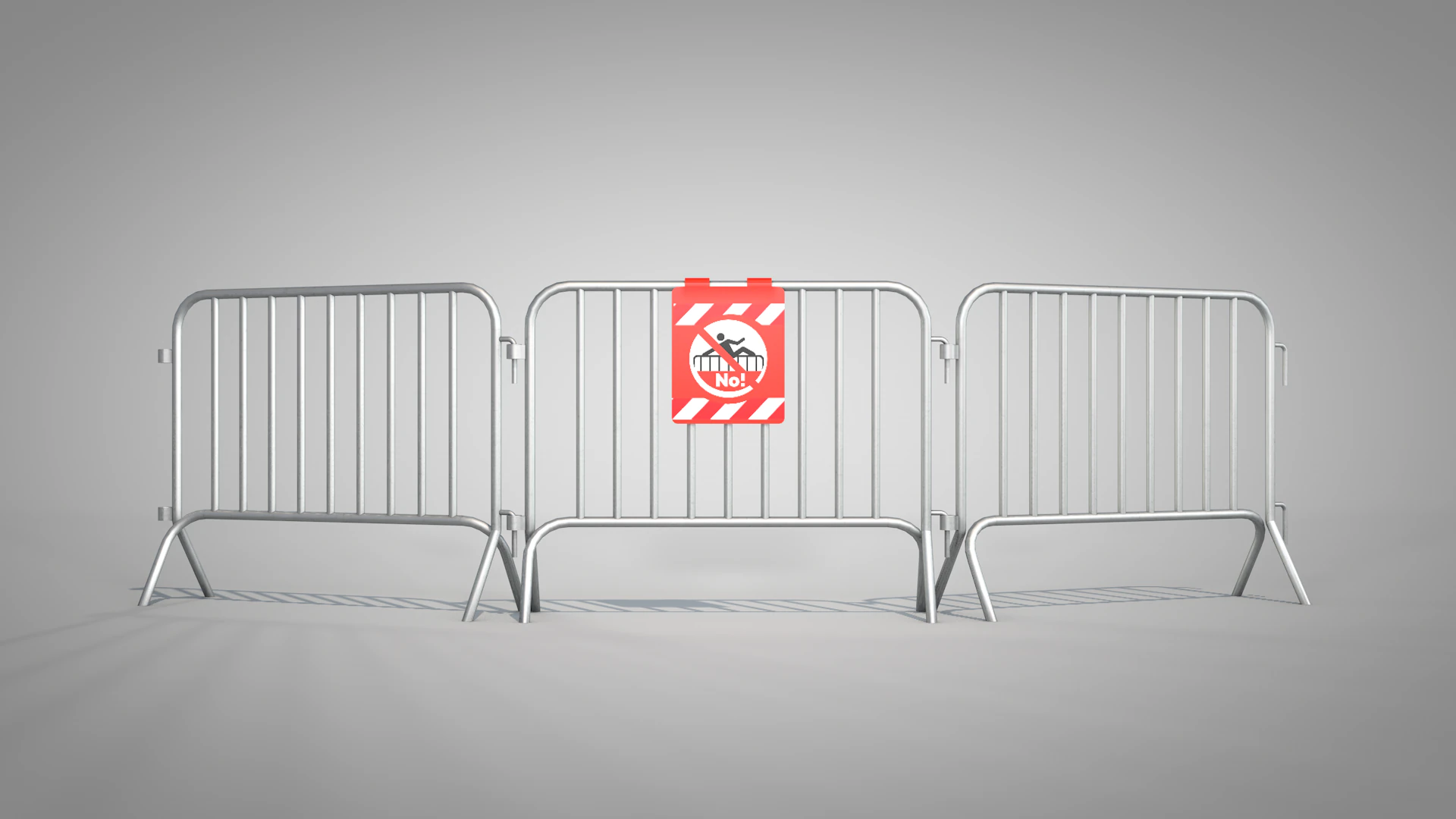 Barrier Temporary Fencing 3D Model .c4d .max .obj .3ds .fbx .stl .blend 