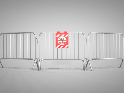 Барьерное временное ограждение 3D Модель