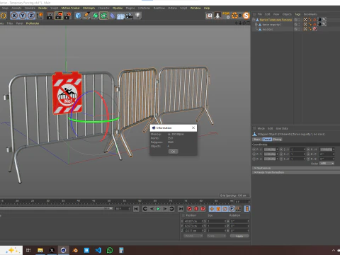 Barrier Temporary Fencing 3D Model