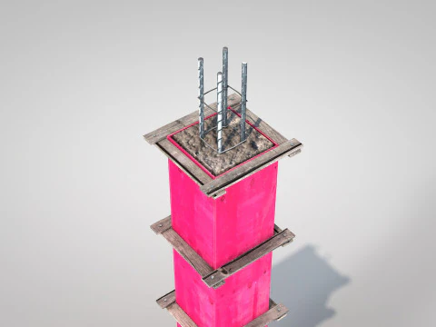 Reinforced Concrete Pillar 3D Model