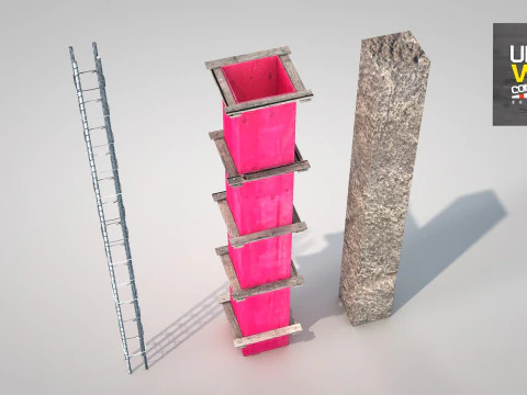 Reinforced Concrete Pillar 3D Model