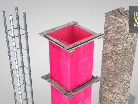 Reinforced Concrete Pillar 3D Model