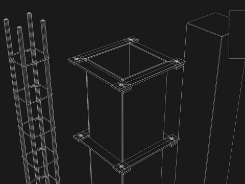Reinforced Concrete Pillar 3D Model