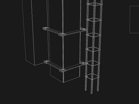 Reinforced Concrete Pillar 3D Model