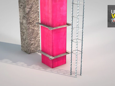Reinforced Concrete Pillar 3D Model