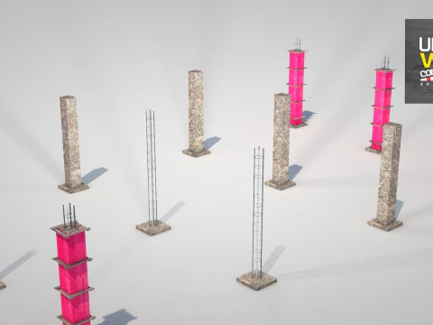 Reinforced Concrete Pillar 3D Model