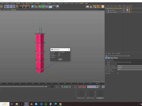 Reinforced Concrete Pillar 3D Model