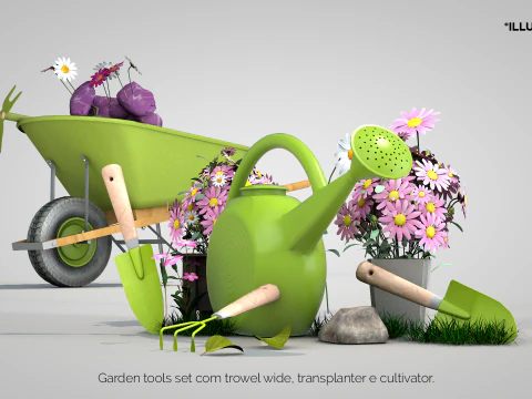 Garden Tools Set 3D Model