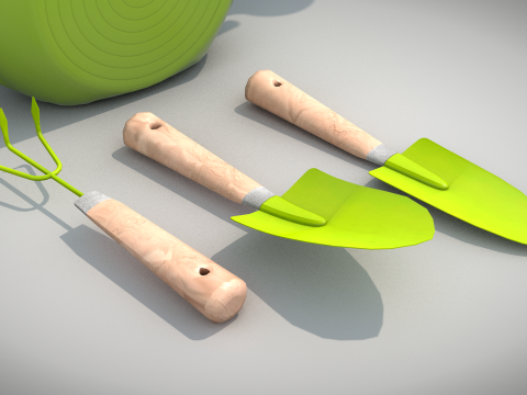 Garden Tools Set 3D Model