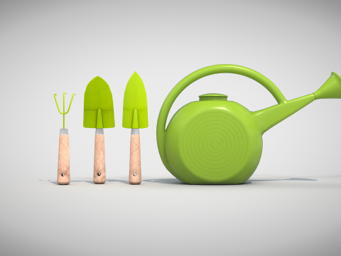 Garden Tools Set 3D Model