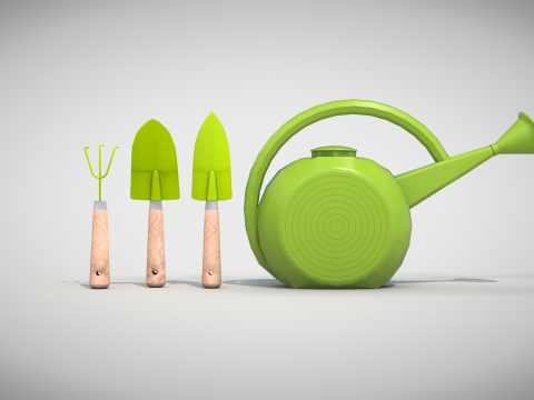 Garden Tools Set 3D Model