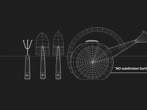 Garden Tools Set 3D Model