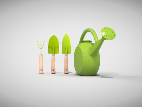 Garden Tools Set 3D Model