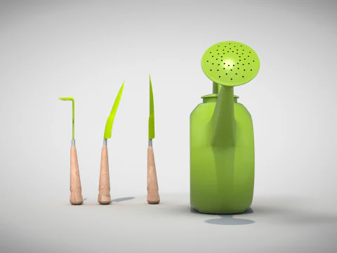 Garden Tools Set 3D Model