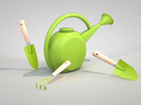 Garden Tools Set 3D Model