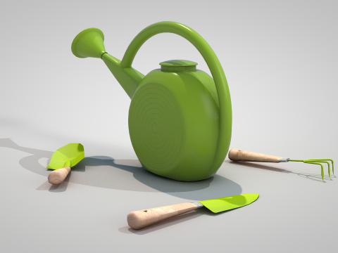Garden Tools Set 3D Model