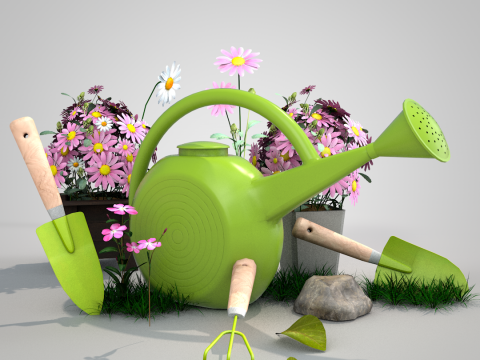 Garden Tools Set 3D Model