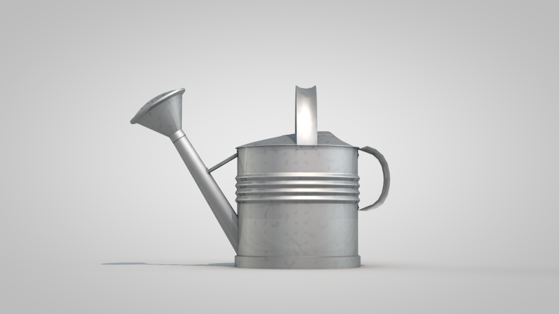Metal watering can Modello 3D .c4d .max .obj .3ds .fbx .stl .blend