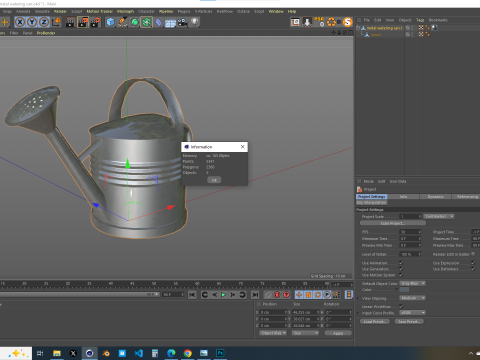 Metal watering can Modello 3D