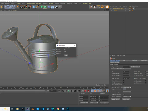 Metal watering can 3D Model