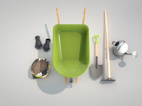 Garden tool set - classic Model 3D