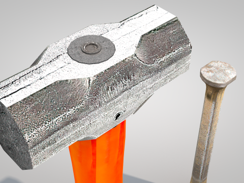 Construction Tools - Sledgehammer and Chisel 3Dモデル