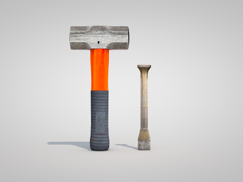 Construction Tools - Sledgehammer and Chisel 3Dモデル
