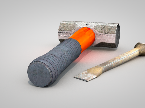 Construction Tools - Sledgehammer and Chisel 3Dモデル