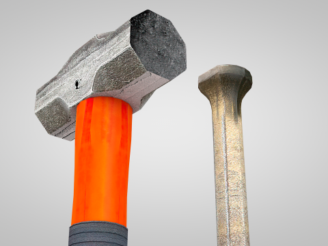 Construction Tools - Sledgehammer and Chisel 3Dモデル