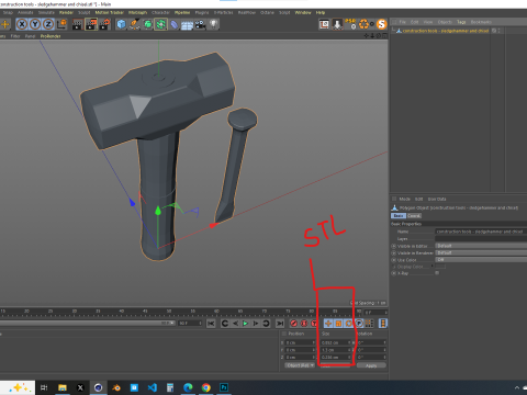 Construction Tools - Sledgehammer and Chisel 3Dモデル