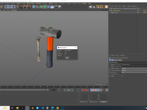 Construction Tools - Sledgehammer and Chisel 3Dモデル