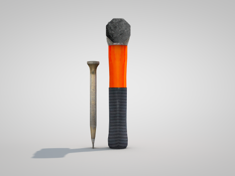 Construction Tools - Sledgehammer and Chisel 3Dモデル