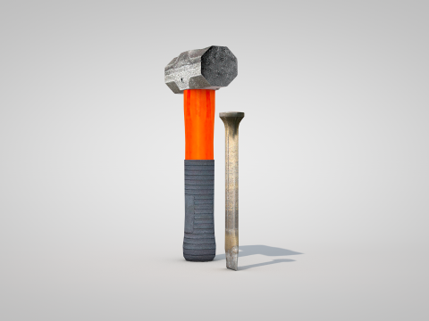 Construction Tools - Sledgehammer and Chisel 3Dモデル