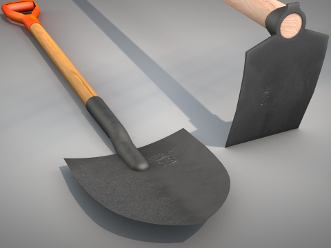 Construction - Hoe and Mattock 3D 模型