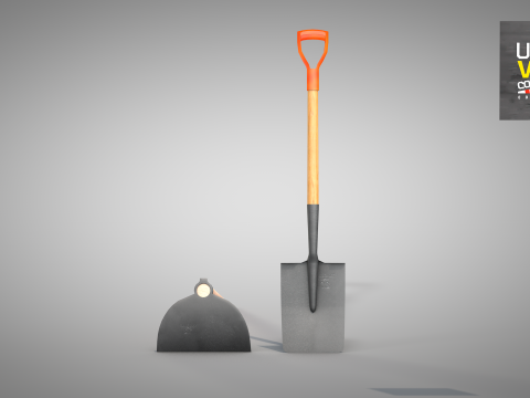 Construction - Hoe and Shovel 3D Model