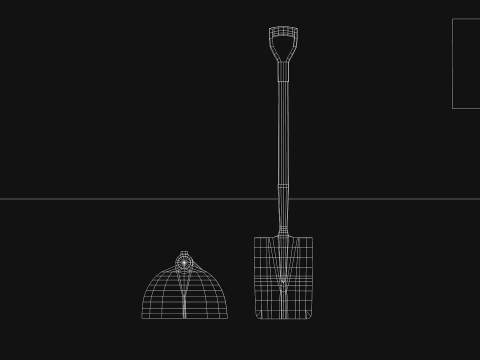 Construction - Hoe and Shovel 3D Model